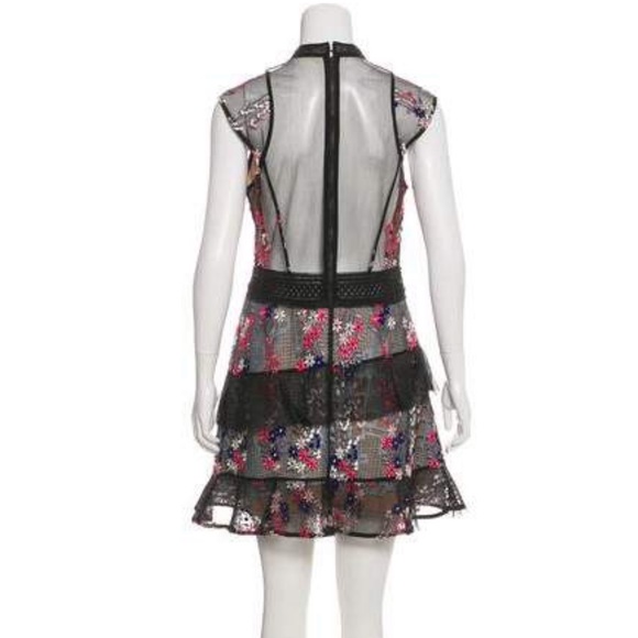 Self-Portrait Floral Mesh Overlay dress - Picture 3 of 3